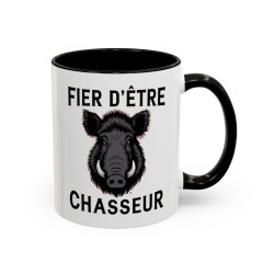 Tasse Fier d’être Chasseur – Mug Sanglier Chasse – Cadeau Chasseur Original – Céramique 325ml