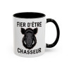 Tasse Fier d’être Chasseur – Mug Sanglier Chasse – Cadeau Chasseur Original – Céramique 325ml