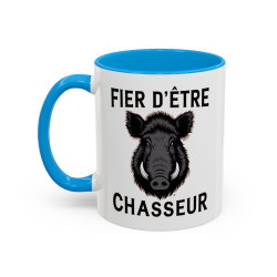Tasse Fier d’être Chasseur – Mug Sanglier Chasse – Cadeau Chasseur Original – Céramique 325ml
