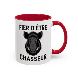 Tasse Fier d’être Chasseur – Mug Sanglier Chasse – Cadeau Chasseur Original – Céramique 325ml