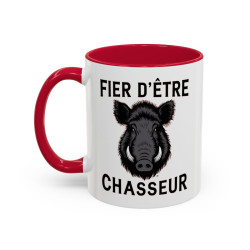 Tasse Fier d’être Chasseur – Mug Sanglier Chasse – Cadeau Chasseur Original – Céramique 325ml