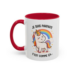 Tasse Licorne Humoristique – Mug « Je suis parfaite » – Cadeau Fille Original – Céramique 325ml