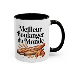 Tasse Meilleur Boulanger du Monde – Mug Boulangerie Pain Croissant – Cadeau Boulanger – Céramique 325ml