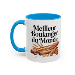 Tasse Meilleur Boulanger du Monde – Mug Boulangerie Pain Croissant – Cadeau Boulanger – Céramique 325ml