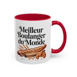 Tasse Meilleur Boulanger du Monde – Mug Boulangerie Pain Croissant – Cadeau Boulanger – Céramique 325ml