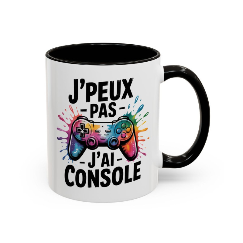 Tasse Gamer Humour – Mug J’peux pas j’ai console – Cadeau Geek Gaming – Céramique 325ml