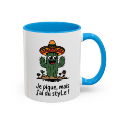 Tasse Cactus Humour – Mug Je Pique Mais J’ai du Style – Cadeau Original Fun – Céramique 325ml