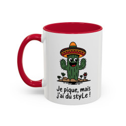 Tasse Cactus Humour – Mug Je Pique Mais J’ai du Style – Cadeau Original Fun – Céramique 325ml