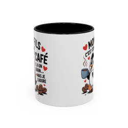 Tasse Mon Fils C’est Comme le Café – Mug Humoristique Parent Enfant – Cadeau Papa Maman – Céramique 325ml