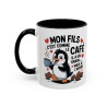 Tasse Mon Fils C’est Comme le Café – Mug Humoristique Parent Enfant – Cadeau Papa Maman – Céramique 325ml