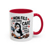 Tasse Mon Fils C’est Comme le Café – Mug Humoristique Parent Enfant – Cadeau Papa Maman – Céramique 325ml
