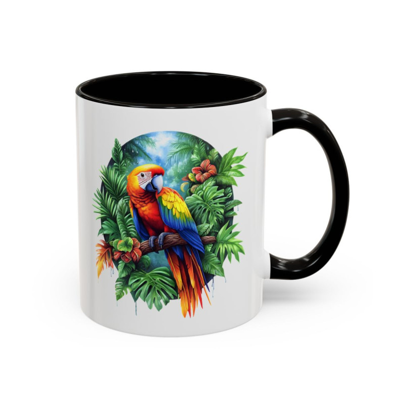Tasse Perroquet Tropical – Mug Oiseau Exotique Jungle – Cadeau Nature Voyage – Céramique 325ml