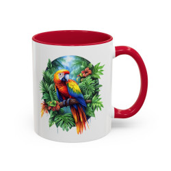 Tasse Perroquet Tropical – Mug Oiseau Exotique Jungle – Cadeau Nature Voyage – Céramique 325ml