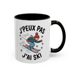 Tasse J’Peux Pas J’Ai Ski – Mug Humour Montagne Hiver – Cadeau Skieur – Céramique 325ml