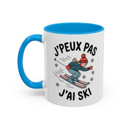 Tasse J’Peux Pas J’Ai Ski – Mug Humour Montagne Hiver – Cadeau Skieur – Céramique 325ml