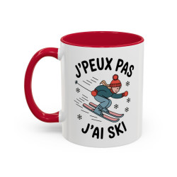 Tasse J’Peux Pas J’Ai Ski – Mug Humour Montagne Hiver – Cadeau Skieur – Céramique 325ml