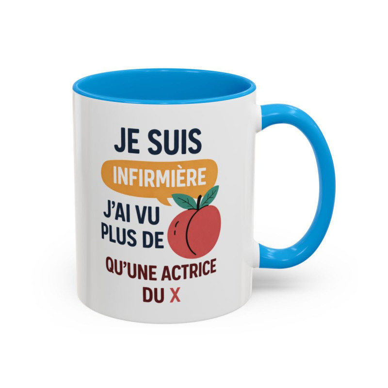 Tasse Je Suis Infirmière – Mug Humour Infirmière Cadeau Collègue – Céramique 325ml Noir Bleu Rouge