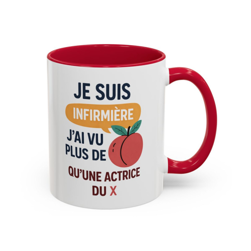 Tasse Je Suis Infirmière – Mug Humour Infirmière Cadeau Collègue – Céramique 325ml Noir Bleu Rouge
