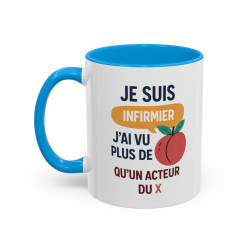 Tasse Je Suis Infirmier – Mug Humour Infirmier Cadeau Collègue – Céramique 325ml Noir Bleu Rouge