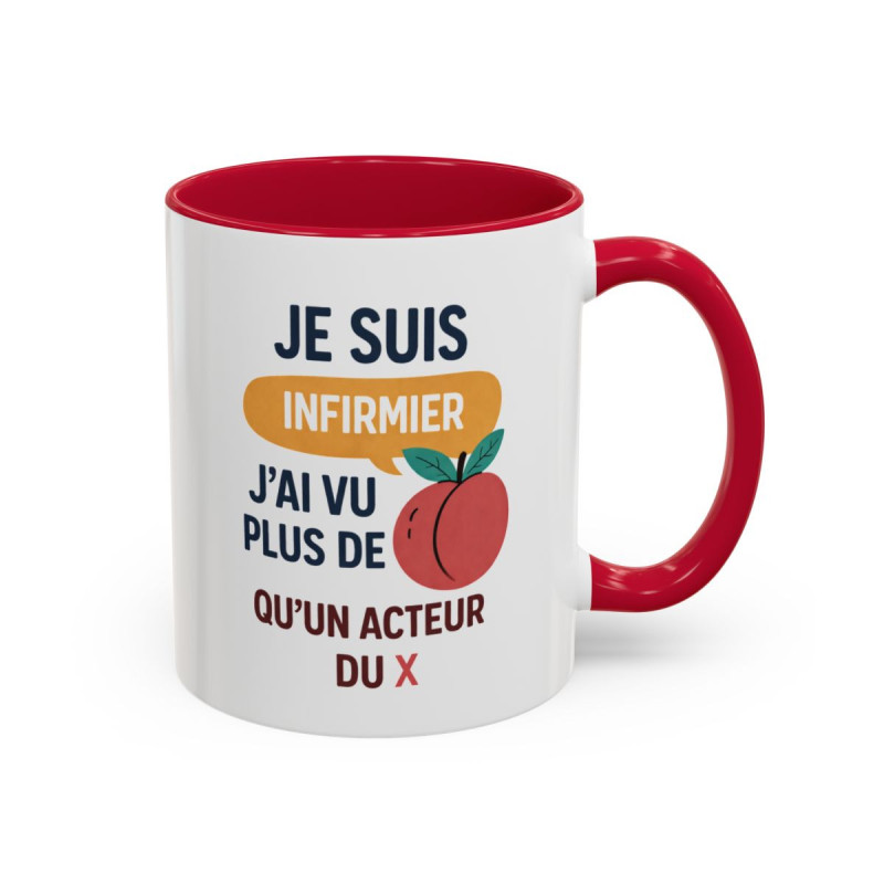 Tasse Je Suis Infirmier – Mug Humour Infirmier Cadeau Collègue – Céramique 325ml Noir Bleu Rouge