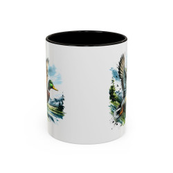 Mug Canard Colvert en Vol – Tasse Nature Oiseau Sauvage – Cadeau Chasseur Passionné Nature – Céramique 325ml