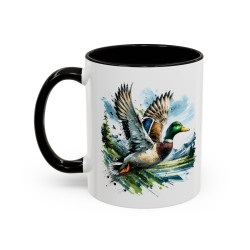 Mug Canard Colvert en Vol – Tasse Nature Oiseau Sauvage – Cadeau Chasseur Passionné Nature – Céramique 325ml