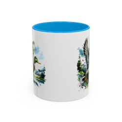Mug Canard Colvert en Vol – Tasse Nature Oiseau Sauvage – Cadeau Chasseur Passionné Nature – Céramique 325ml