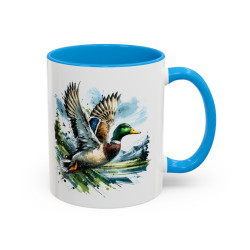 Mug Canard Colvert en Vol – Tasse Nature Oiseau Sauvage – Cadeau Chasseur Passionné Nature – Céramique 325ml