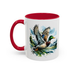 Mug Canard Colvert en Vol – Tasse Nature Oiseau Sauvage – Cadeau Chasseur Passionné Nature – Céramique 325ml