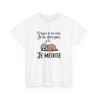 T-shirt Humour Croyez-le ou non Je ne dors pas Je médite – Tee Shirt Drôle Paresseux Unisexe Blanc Gris