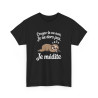T-shirt Humour Croyez-le ou non Je ne dors pas Je médite – Tee Shirt Drôle Paresseux Unisexe Noir