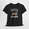 T-shirt Humour Croyez-le ou non Je ne dors pas Je médite – Tee Shirt Drôle Paresseux Unisexe Noir