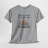 T-shirt Humour Croyez-le ou non Je ne dors pas Je médite – Tee Shirt Drôle Paresseux Unisexe Blanc Gris