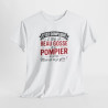 T-shirt Humour Beau Gosse et Pompier – Tee Shirt Drôle Métier Pompier Unisexe Blanc Gris Sport