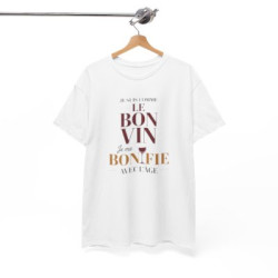 T-shirt Humour Je Suis Comme le Bon Vin Je me Bonifie Avec l’Âge – Tee Shirt Anniversaire Drôle Unisexe Blanc Gris