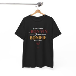 T-shirt Humour Je Suis Comme le Bon Vin Je me Bonifie Avec l’Âge – Tee Shirt Drôle Vin Anniversaire Unisexe Noir