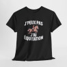 T-shirt J’Peux Pas J’Ai Équitation – Tee Shirt Humour Cavalière Cheval Unisexe Noir – Idée Cadeau Passion Équitation