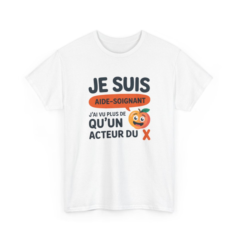 T-shirt Aide-Soignant Humour J’ai Vu Plus de Q qu’un Acteur du X – Tee Shirt Métier Santé Unisexe Blanc Gris Sport