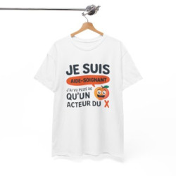 T-shirt Aide-Soignant Humour J’ai Vu Plus de  qu’un Acteur du X – Tee Shirt Métier Santé Unisexe Blanc Gris Sport