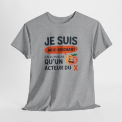 T-shirt Aide-Soignant Humour J’ai Vu Plus de  qu’un Acteur du X – Tee Shirt Métier Santé Unisexe Blanc Gris Sport