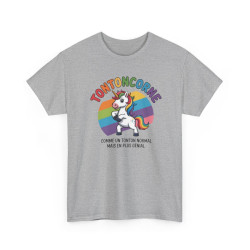 T-shirt Humour Tonton “Tontoncorne” – Comme un Tonton Normal Mais en Plus Génial – Blanc, Gris Sport, Noir