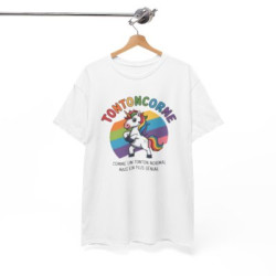 T-shirt Humour Tonton “Tontoncorne” – Comme un Tonton Normal Mais en Plus Génial – Blanc, Gris Sport, Noir