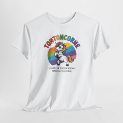 T-shirt Humour Tonton “Tontoncorne” – Comme un Tonton Normal Mais en Plus Génial – Blanc, Gris Sport, Noir