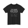 T-shirt Humour Médecin “Un Sage Docteur a Un Jour Écrit…” – Design Médical Drôle – Unisexe – Blanc, Gris Sport ou Noir