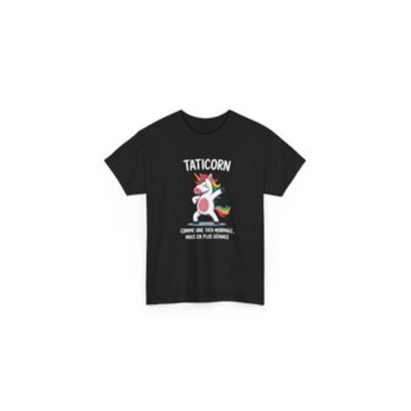 T-shirt Femme Humour “Taticorn” – Comme une Tata Normale Mais en Plus Géniale – Blanc, Gris Sport, Noir