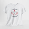 T-shirt Badminton Humour J’peux pas j’ai Badminton – Tee Shirt Sport Raquette – Blanc Gris Sport Noir