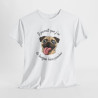 Tee Shirt Carlin Humour Il paraît que j’ai la langue bien pendue – T-shirt Chien Mignon et Drôle Blanc Gris Noir