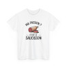 Tee Shirt Humour Ma passion c’est le saucisson – T-shirt Apéro Charcuterie Blanc Gris Noir – Idée Cadeau Amateur de Saucisson