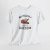 Tee Shirt Humour Ma passion c’est le saucisson – T-shirt Apéro Charcuterie Blanc Gris Noir – Idée Cadeau Amateur de Saucisson