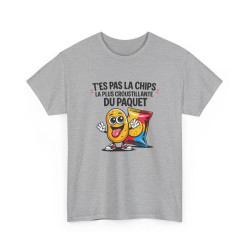 Tee Shirt Humour T’es pas la chips la plus croustillante du paquet – T-shirt Blague Snack Apéro Blanc Gris Noir